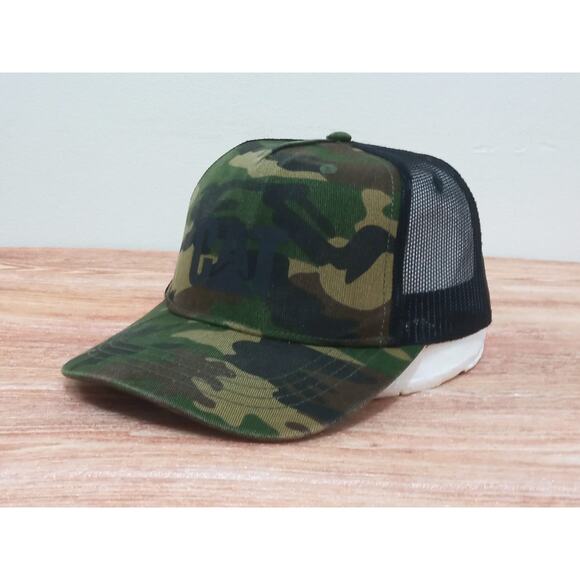 CAT Caterpillar Cap Camouflage Trucker Mesh Back Adjustable Mens One Size - Picture 2 of 8